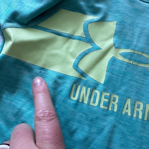 Under Armour Youth Small Teal Long Sleeve Athletic Tee - Picture 4 of 6